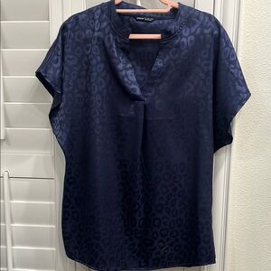 SHEIN Blue Dolman Sleeve Blouse with Boxy Fit